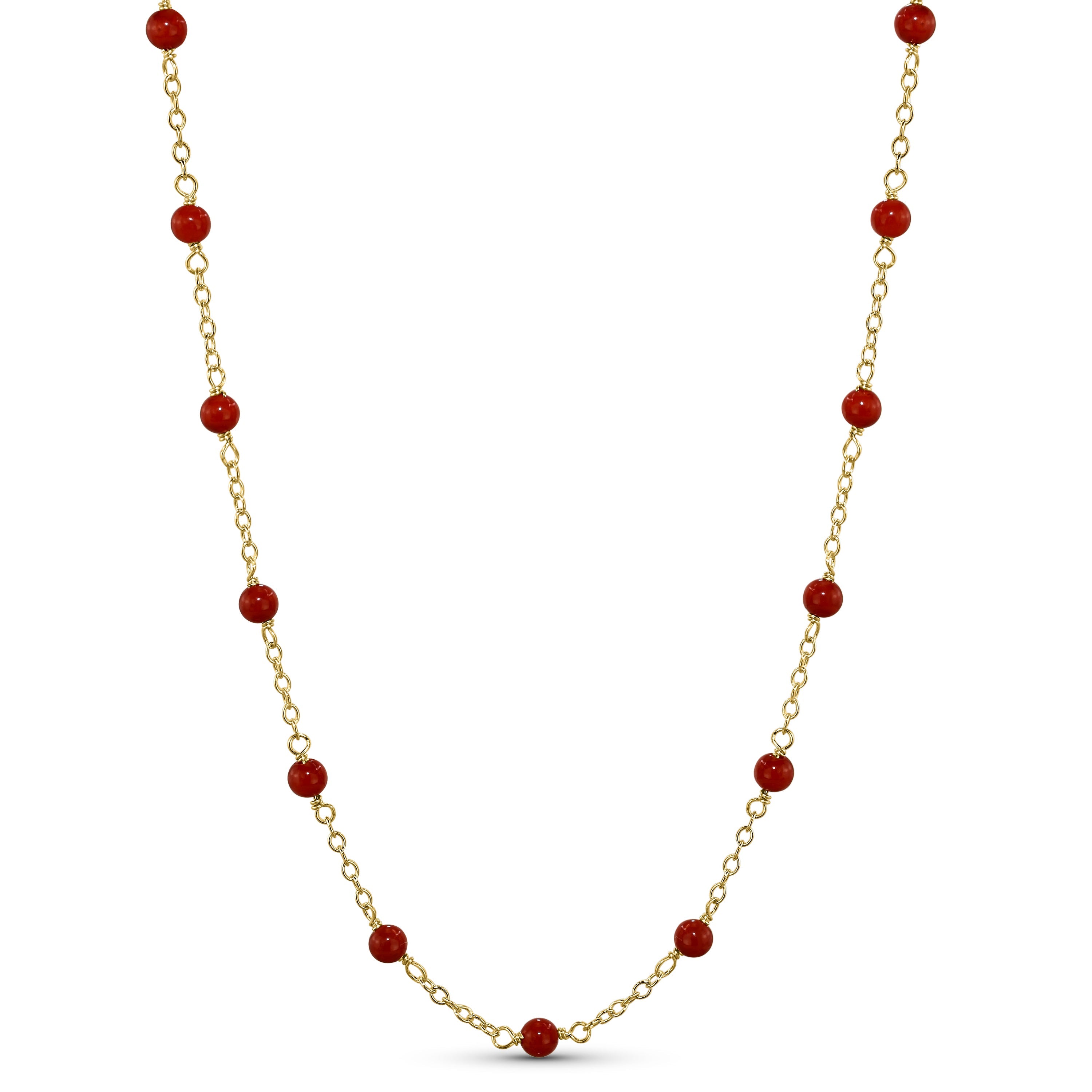 14k Yellow Gold Station Necklace 17"