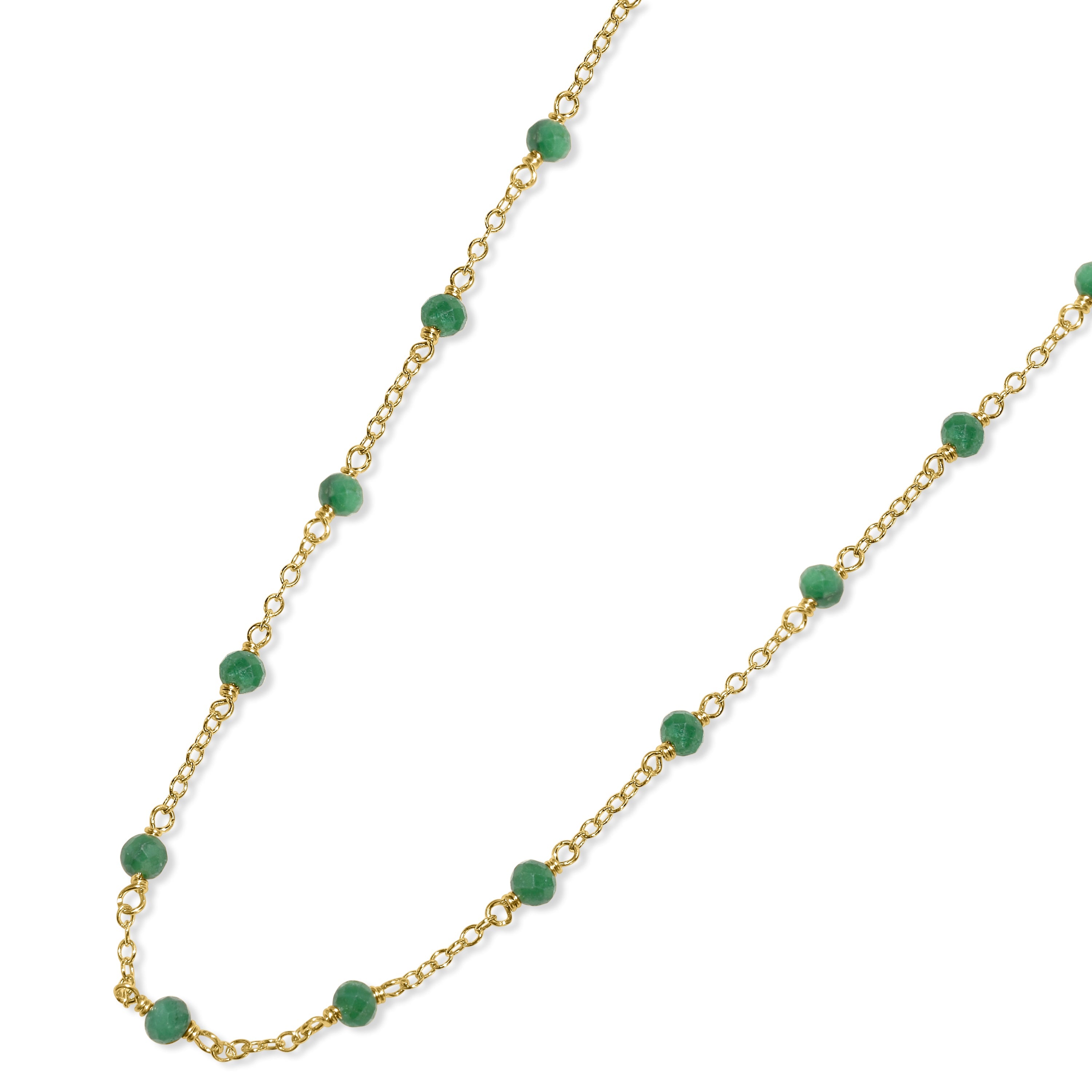 14k Yellow Gold Station Necklace
