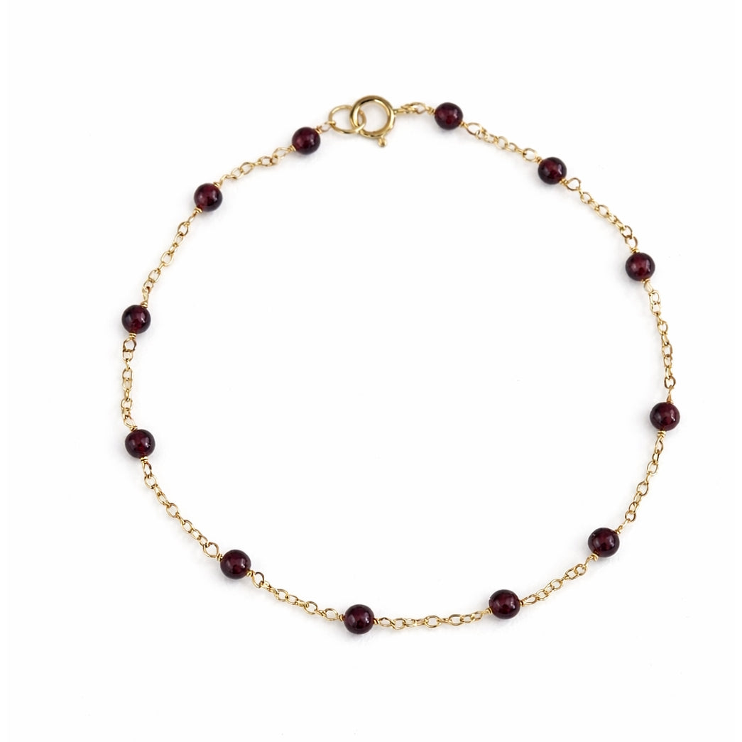 14k Gemstones and Pearl Bracelet