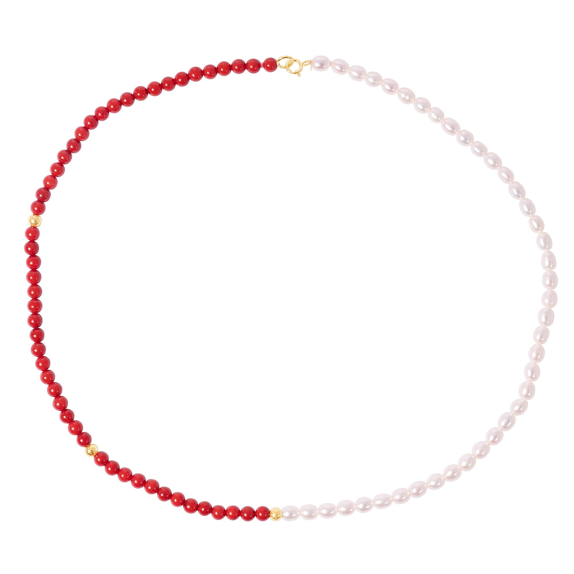 14k White Freshwater Pearl Half & Half Necklace