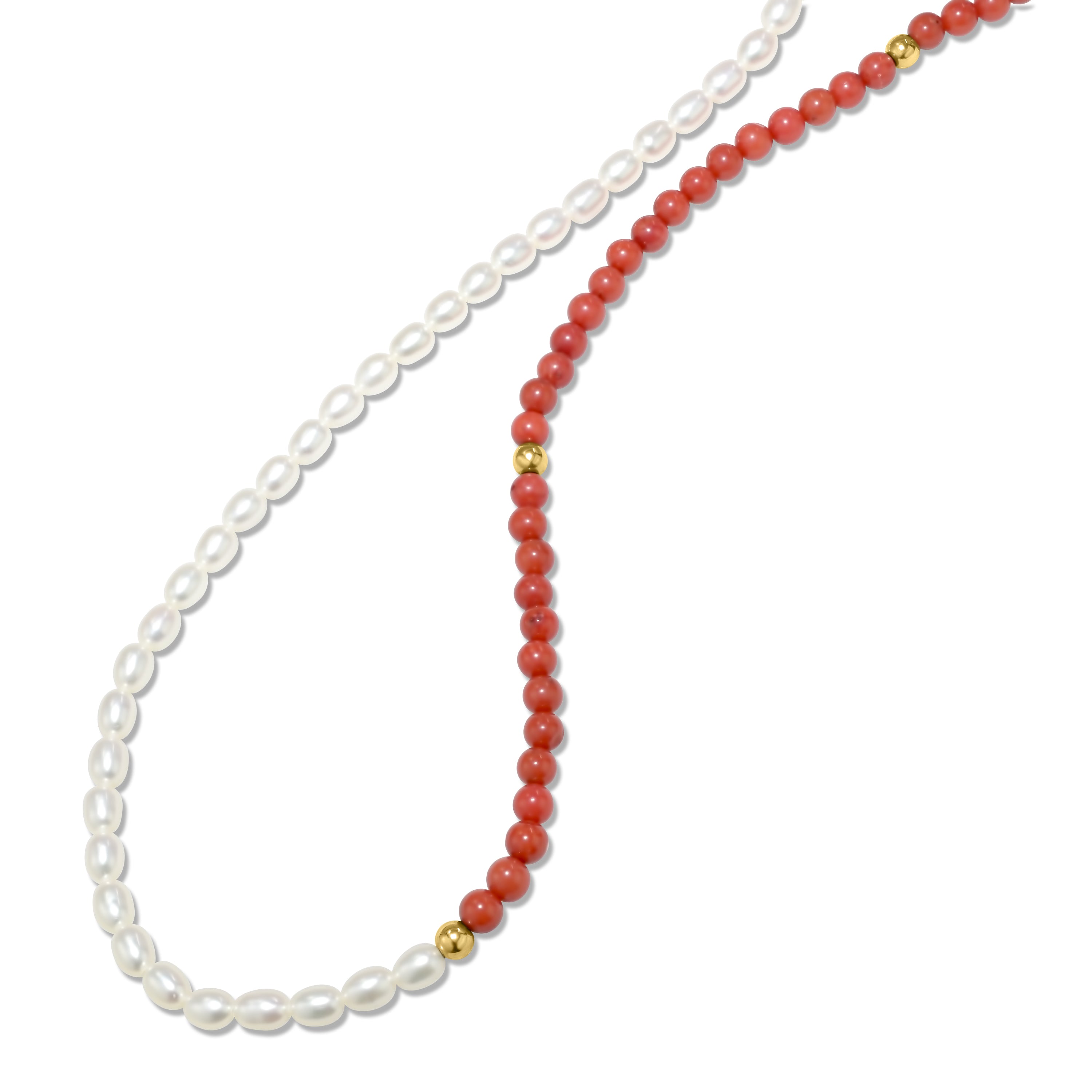 14k White Freshwater Pearl Half & Half Necklace