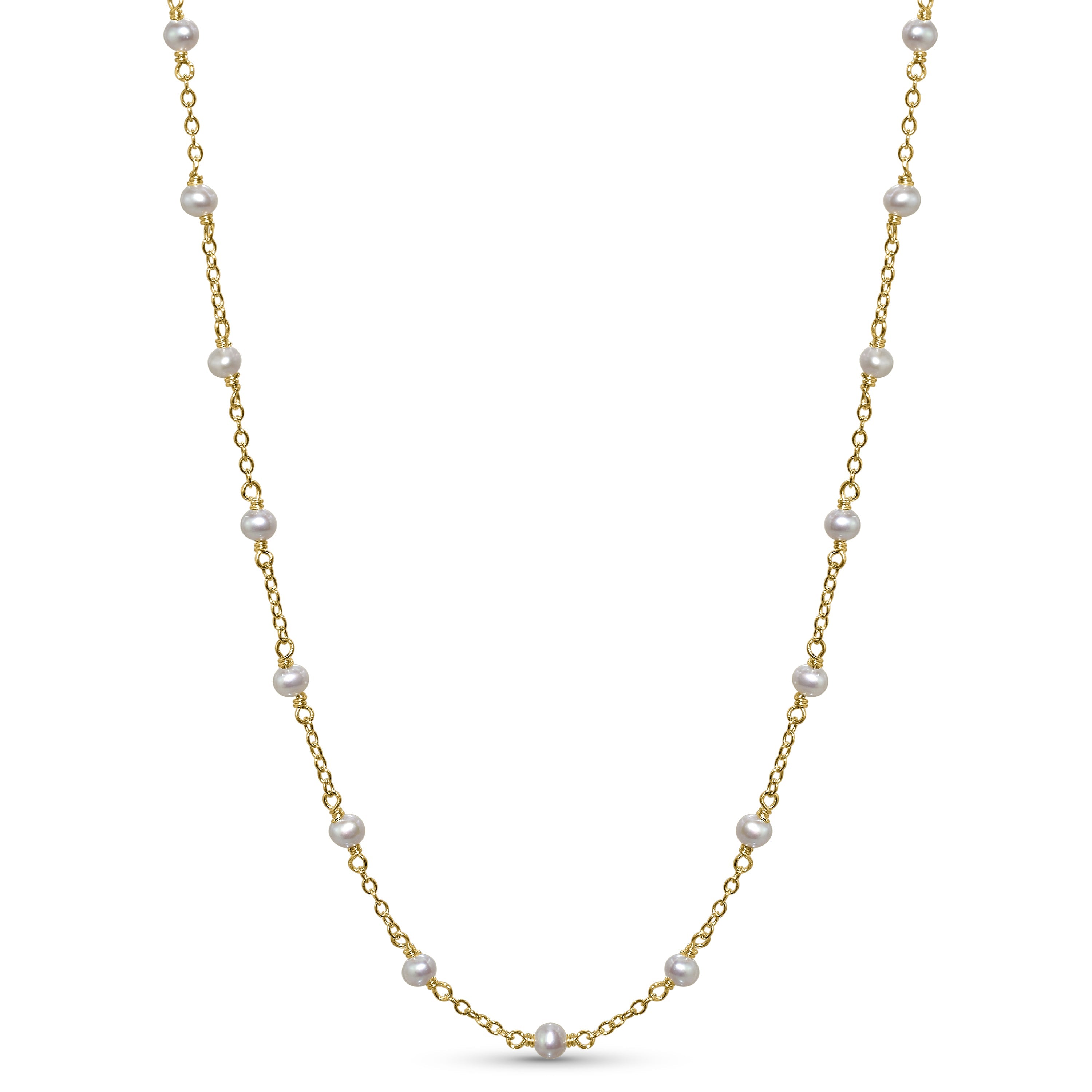 14k Yellow Gold Station Necklace