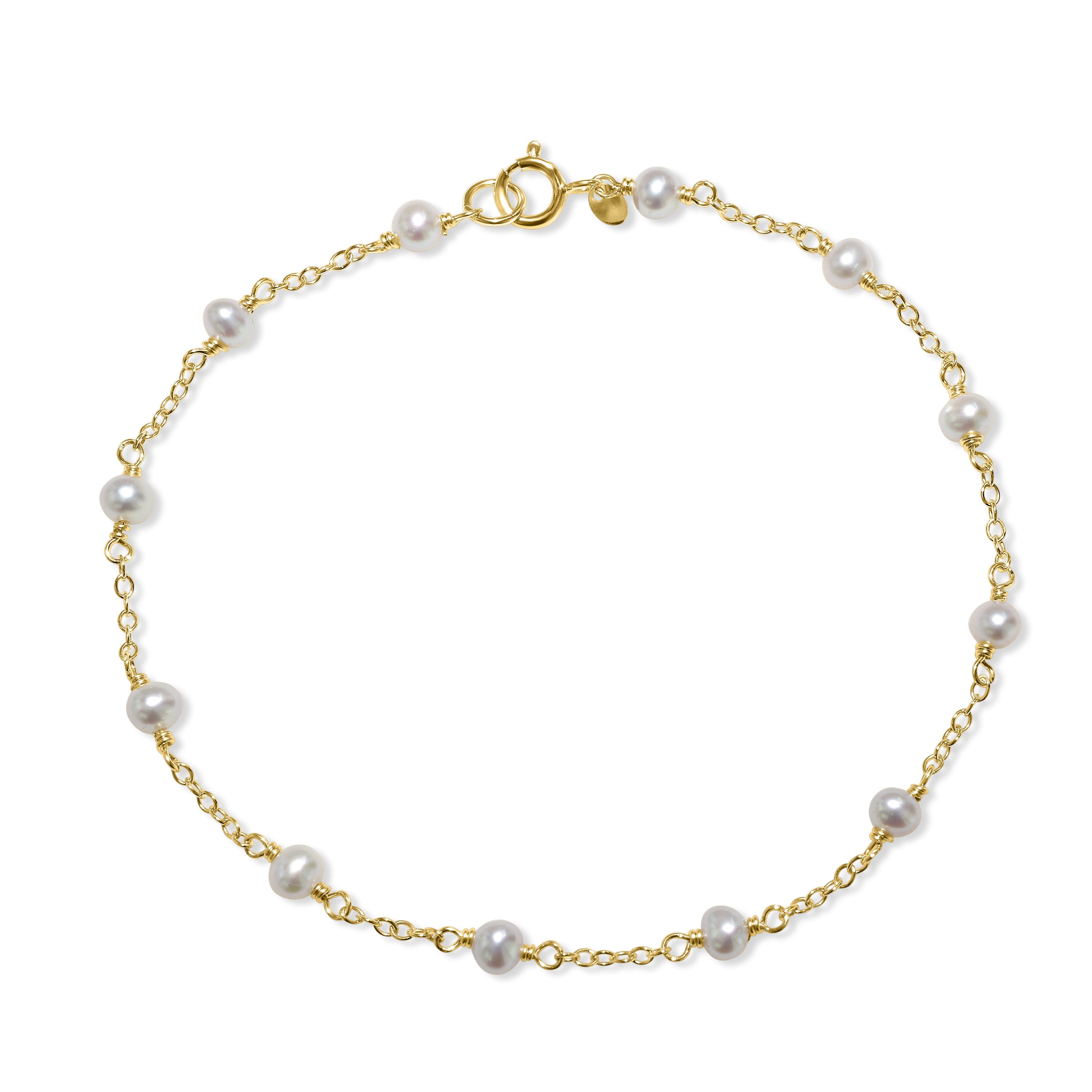 14k Gemstones and Pearl Bracelet