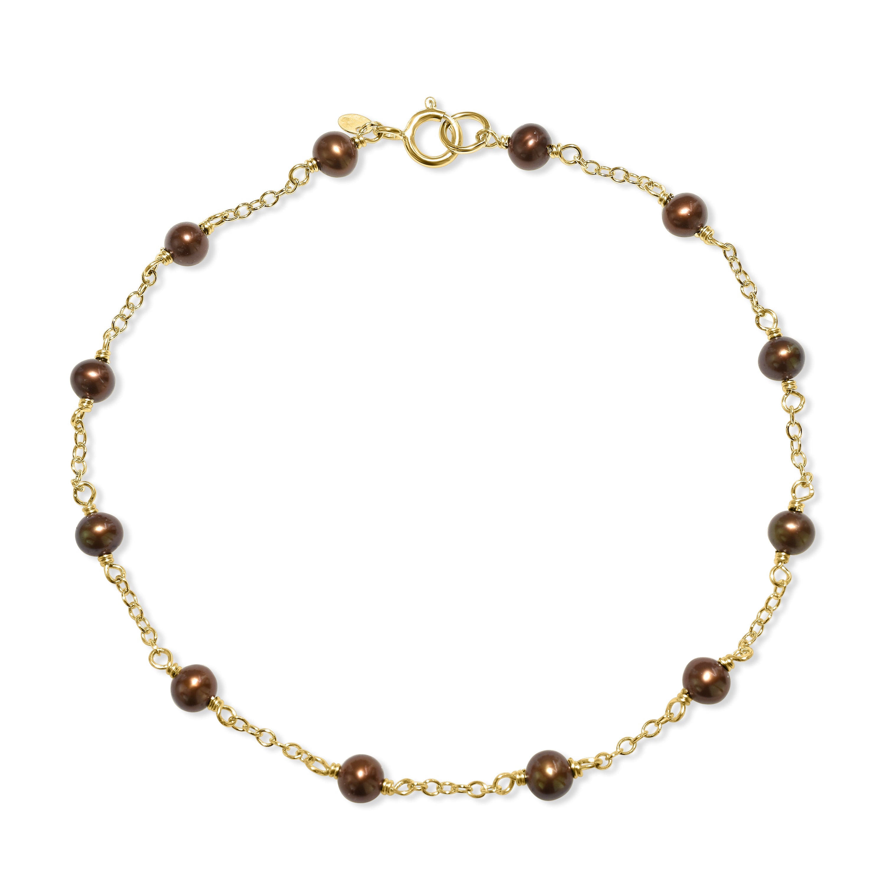 14k Gemstones and Pearl Bracelet