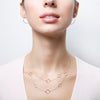 Tri-Tone Open Shape Layered Necklace