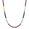 14k Shades of Gemstones and Gold Roundel Necklace