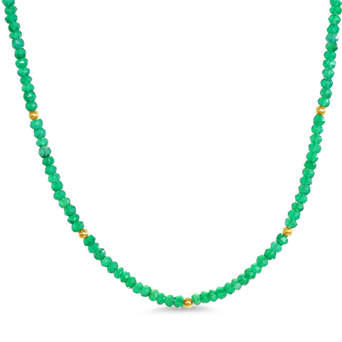 14k Gemstones & Gold Roundel Necklace