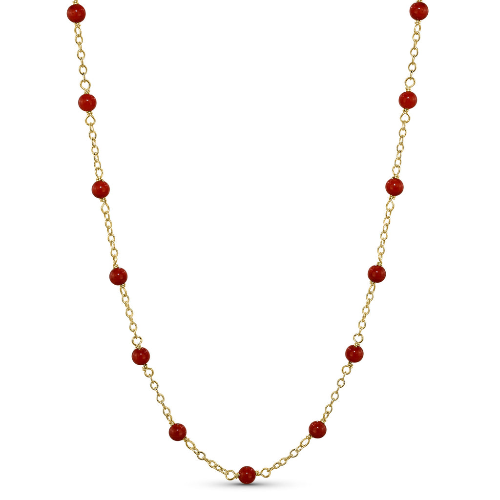 14k Yellow Gold Station Necklace 17