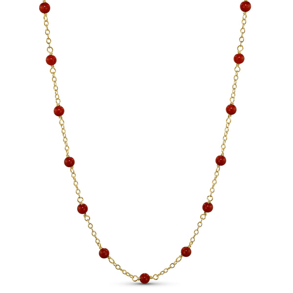 14k Yellow Gold Station Necklace 17