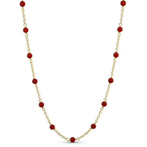 14k Yellow Gold Station Necklace 17