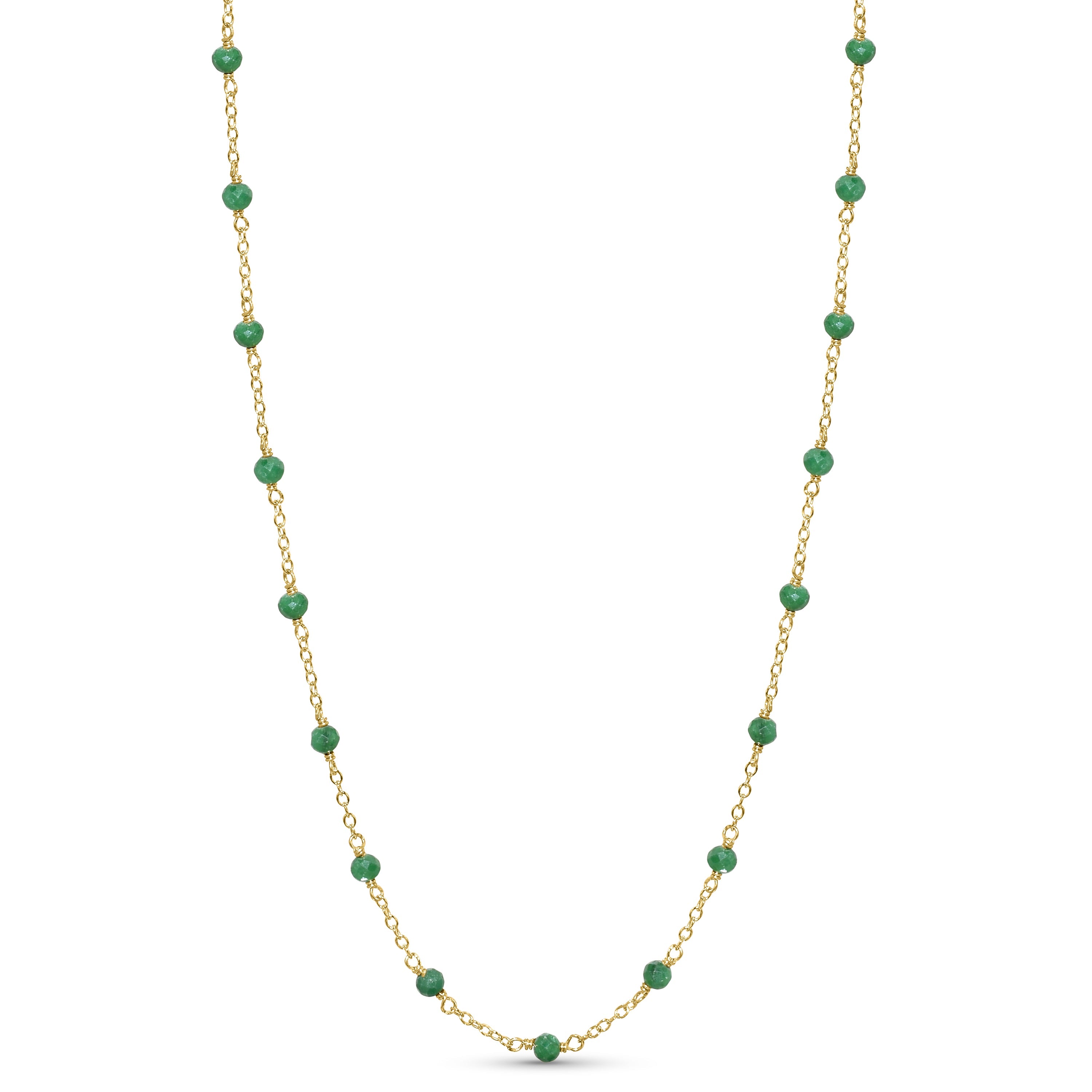 14k Yellow Gold Station Necklace