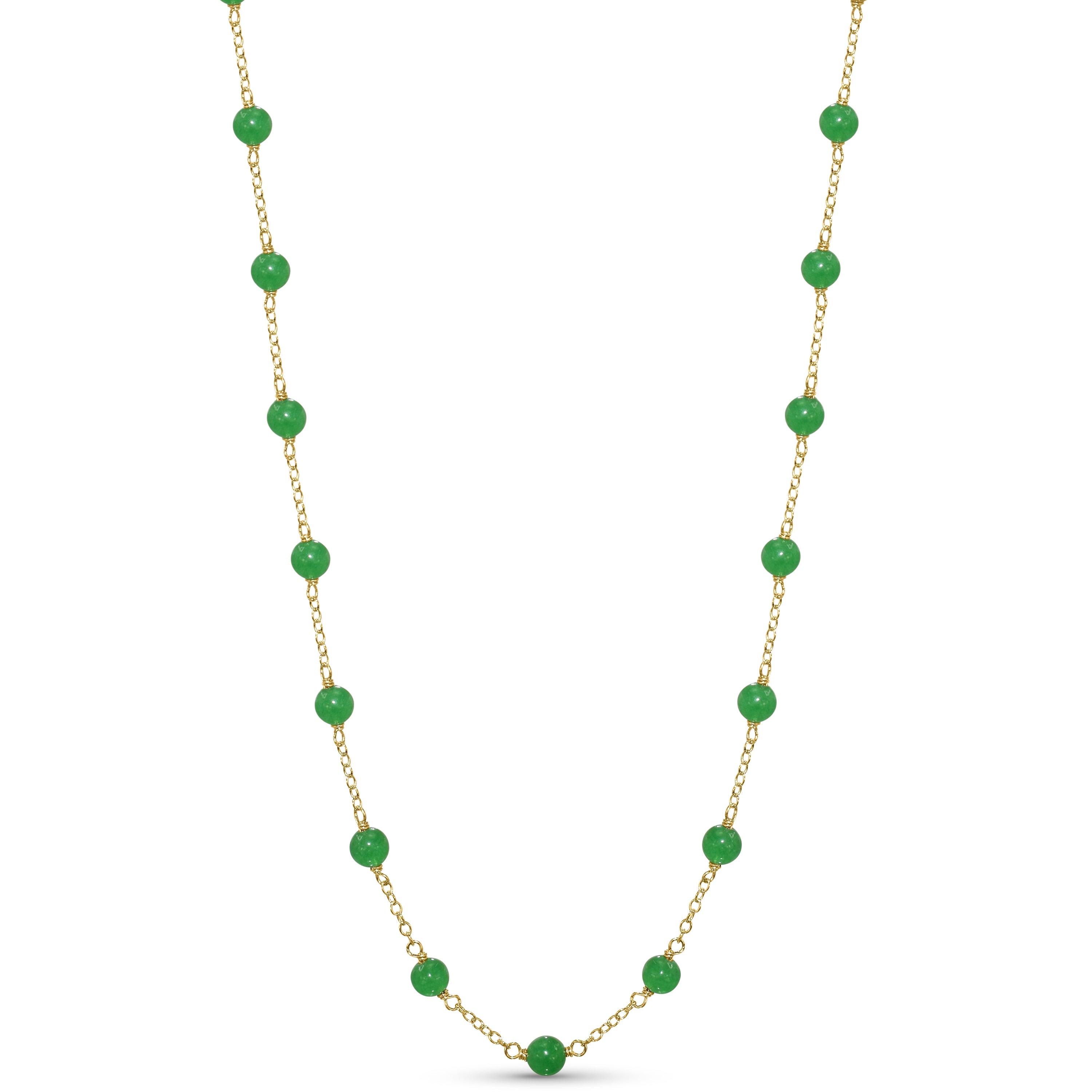 14k Yellow Gold Station Necklace