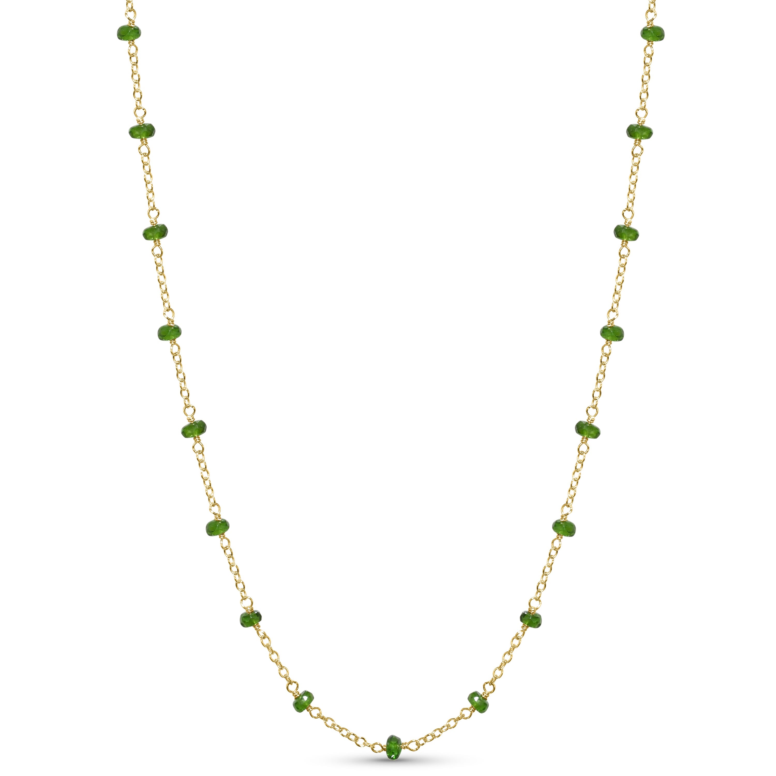 14k Yellow Gold Station Necklace