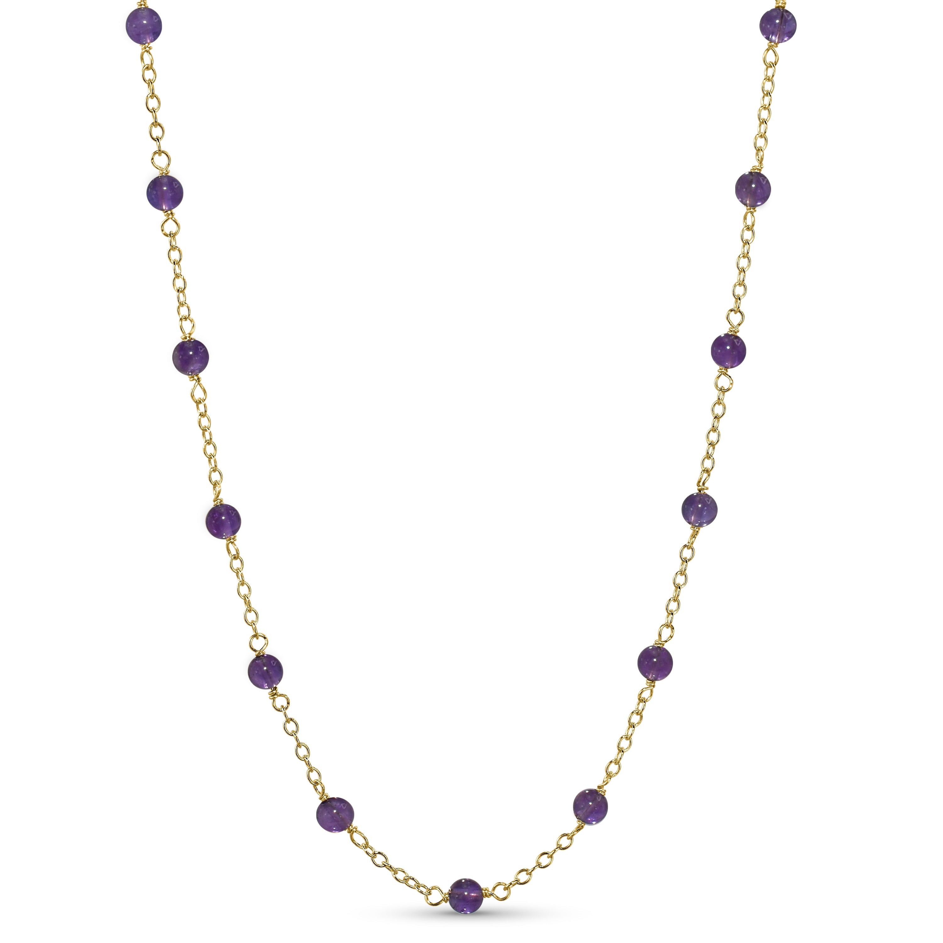 14k Yellow Gold Station Necklace