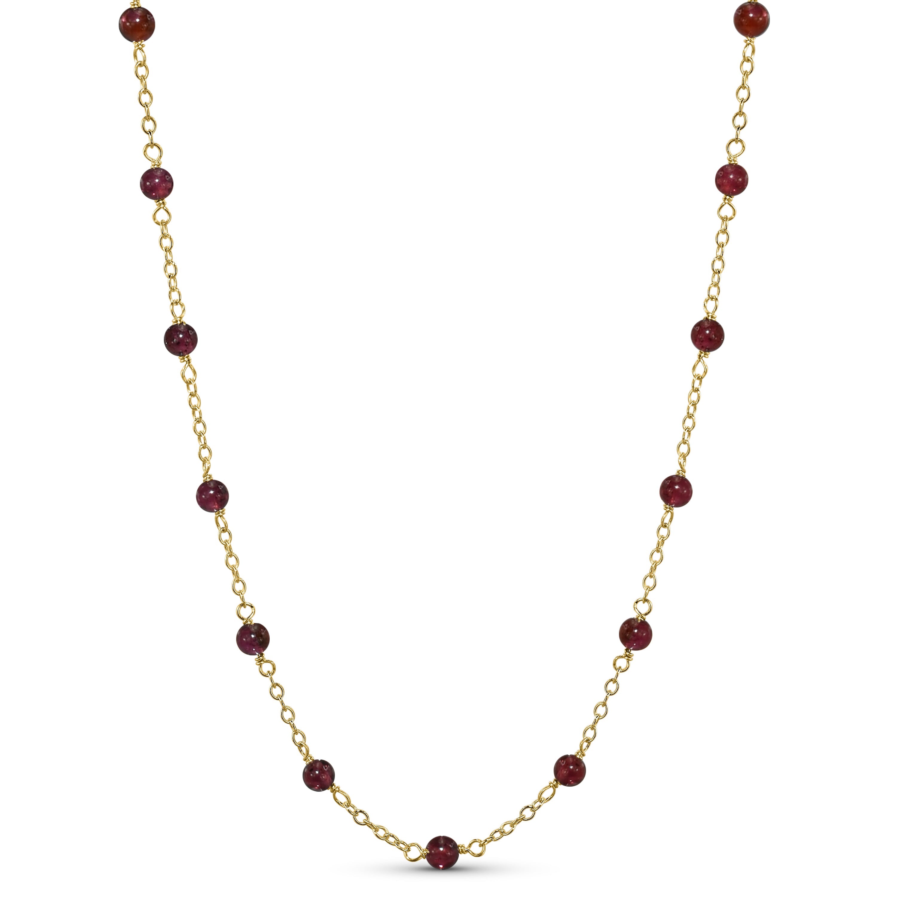 14k Yellow Gold Station Necklace