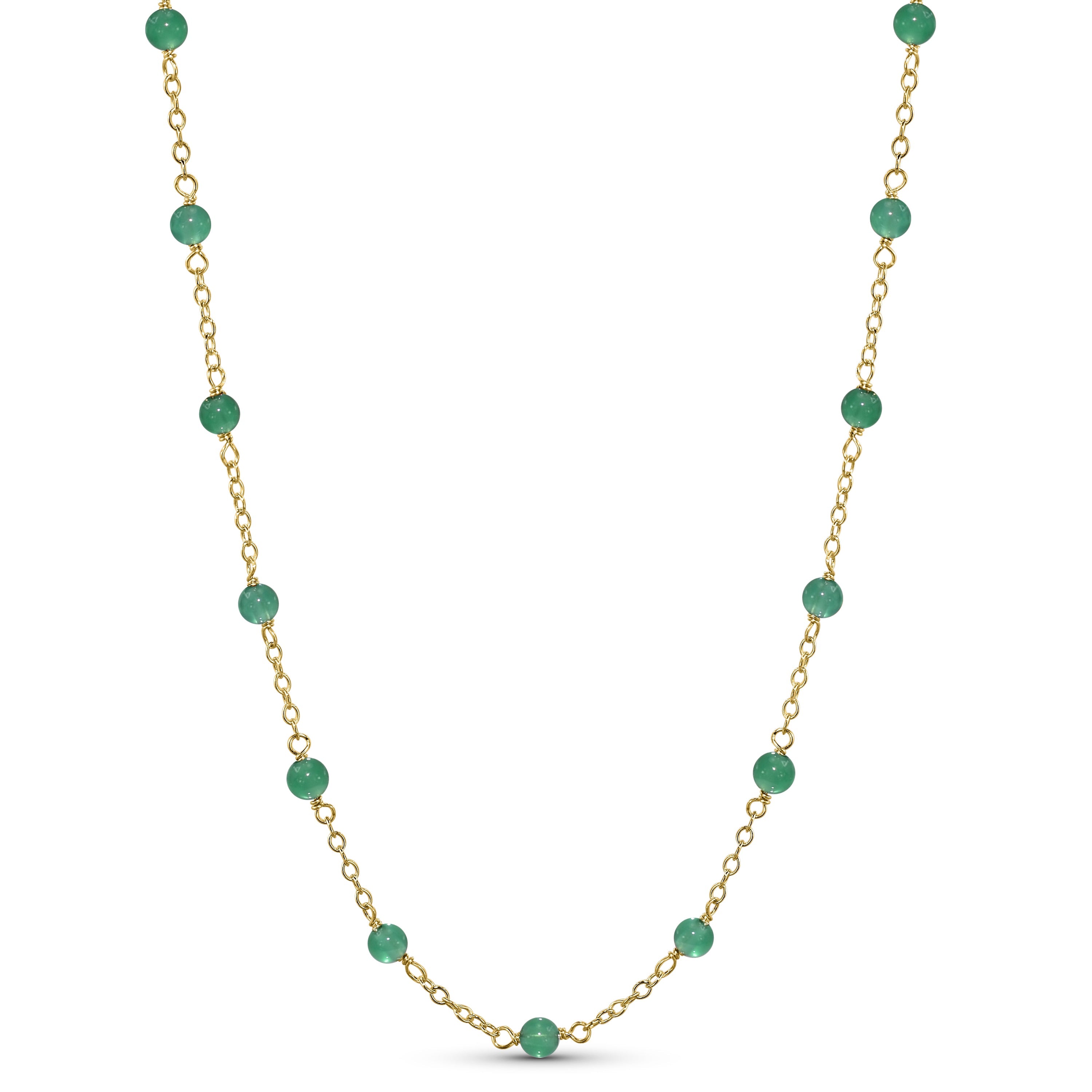 14k Yellow Gold Station Necklace