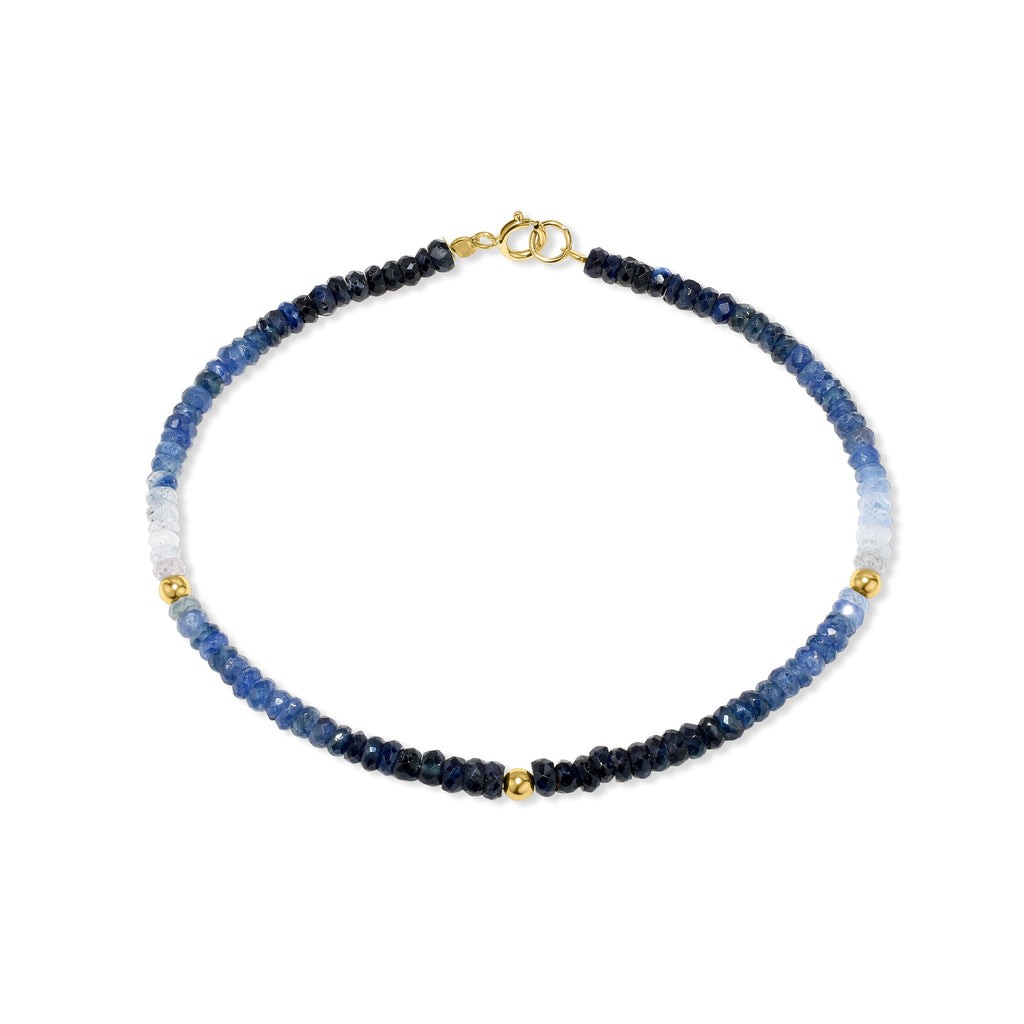 14k Shades of Gemstones and Gold Roundel Bracelet