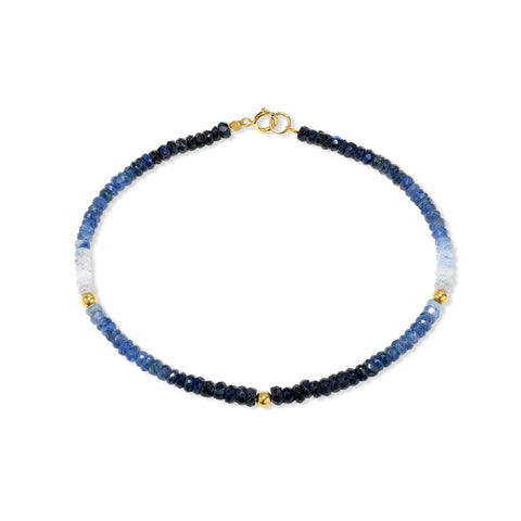 14k Shades of Gemstones and Gold Roundel Bracelet