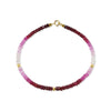 14k Shades of Gemstones and Gold Roundel Bracelet