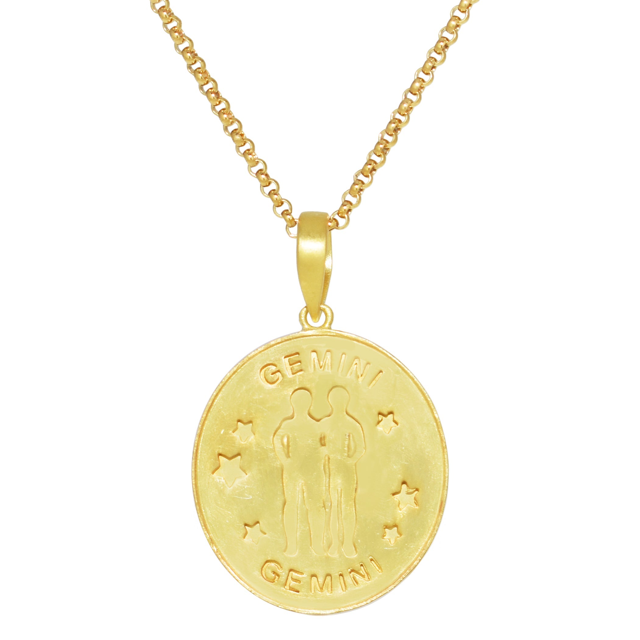 Séchic 14k Plated Over Silver Zodiac Oval Pendant Necklace