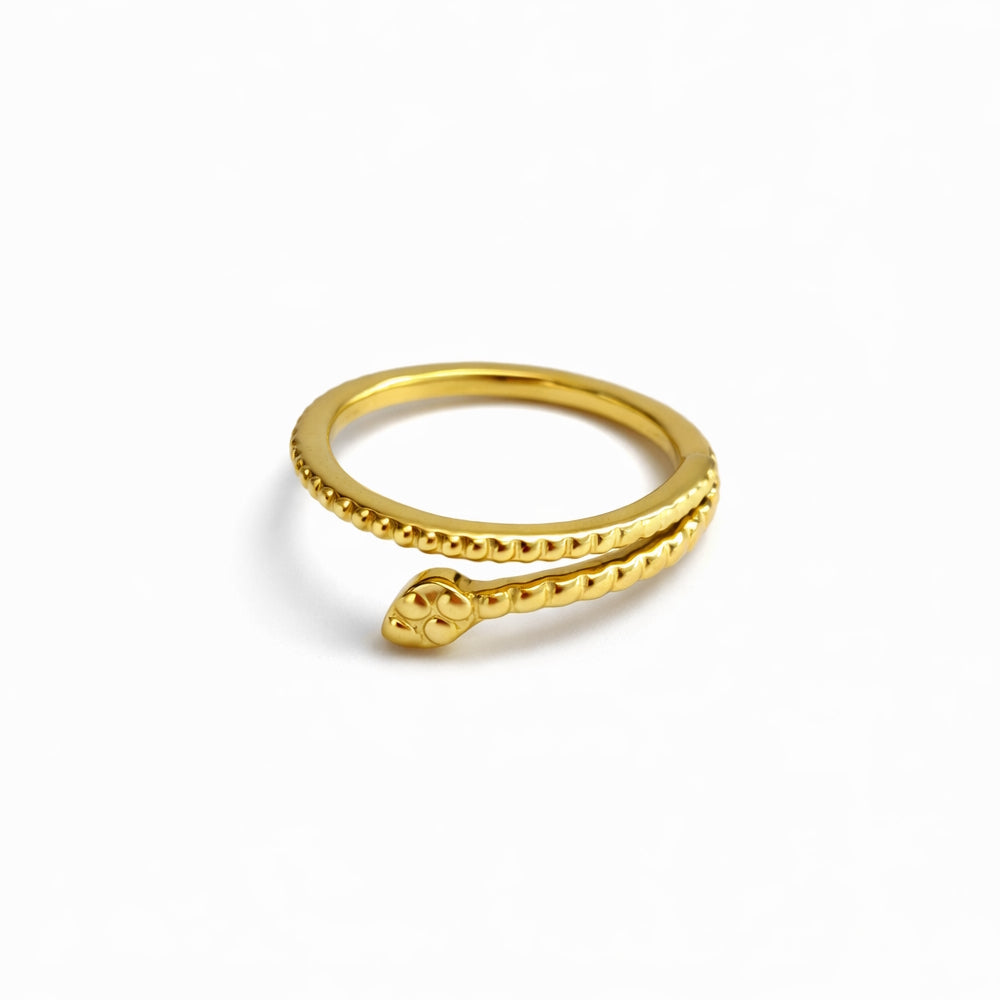 14k Gold Plated on Sterling Silver Snake Spiral Ring
