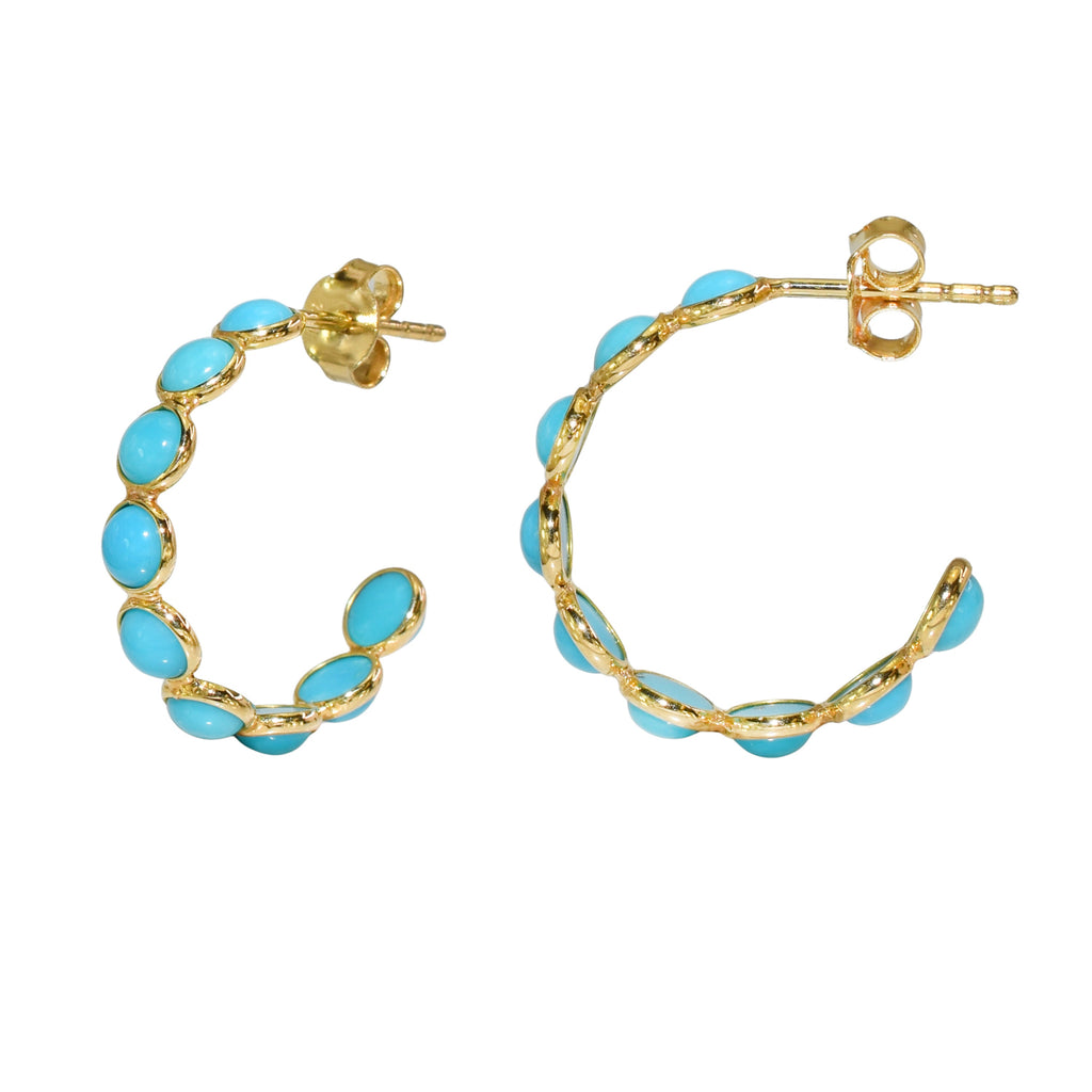 18k Turquoise Circle Earring