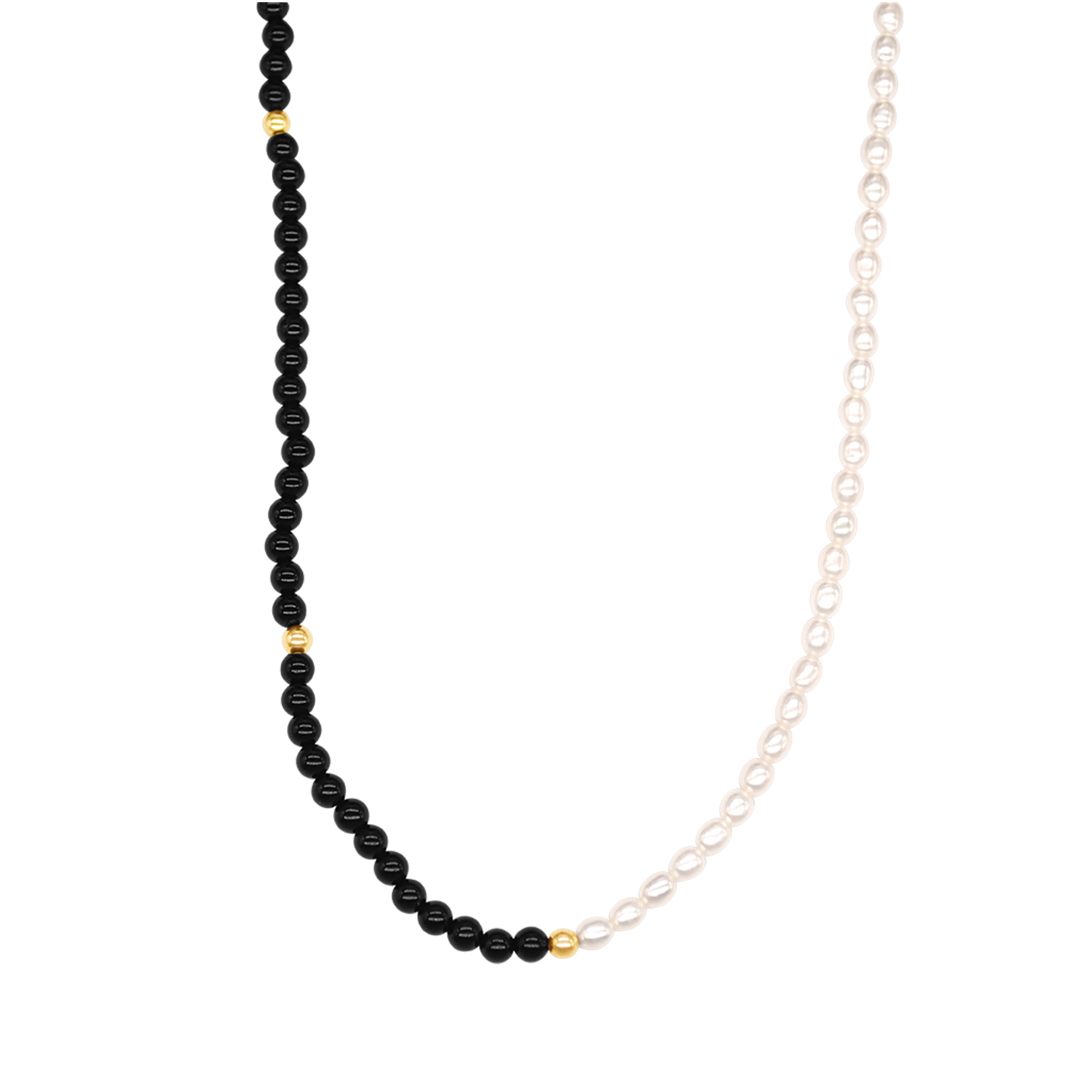 14k White Freshwater Pearl Half & Half Necklace