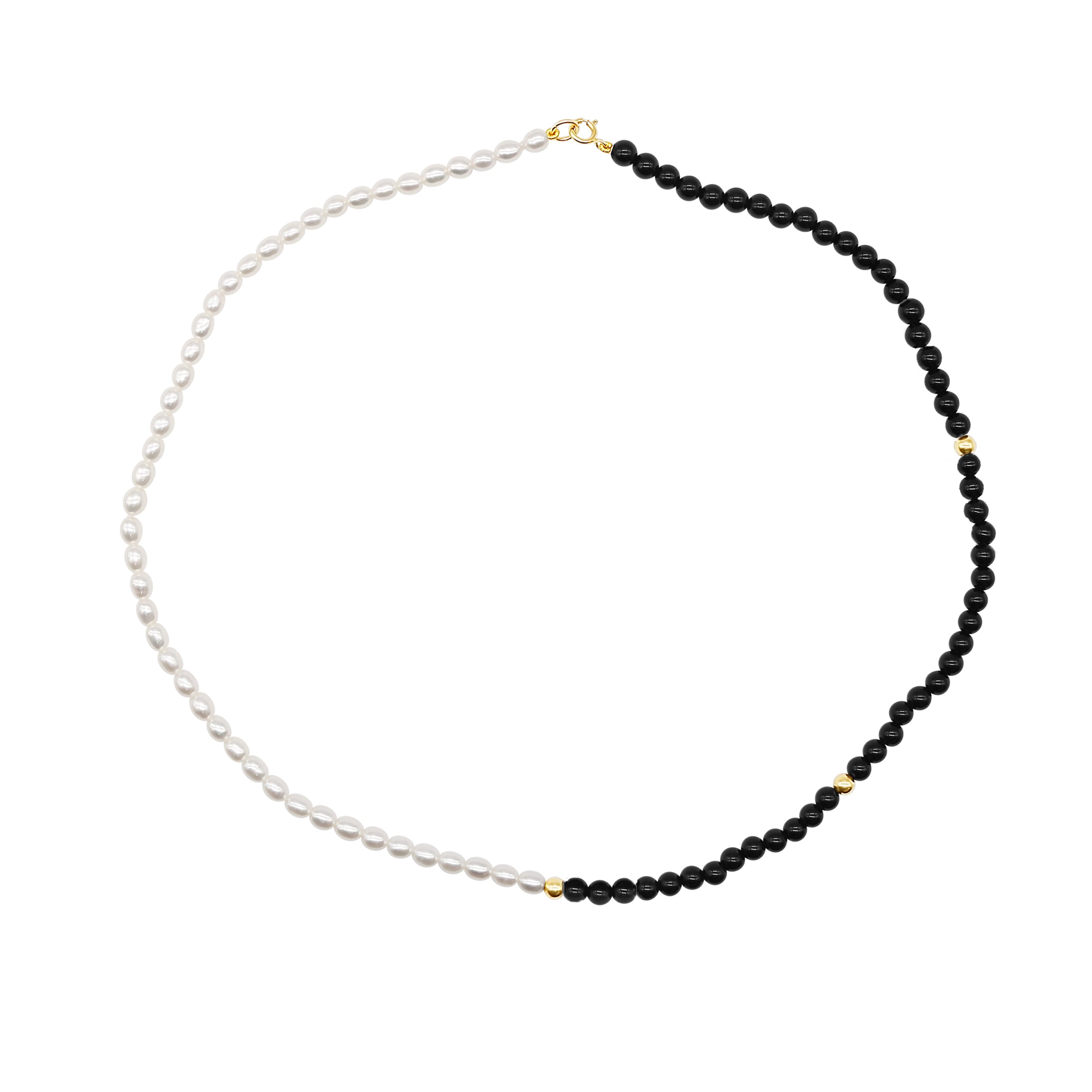 14k White Freshwater Pearl Half & Half Necklace