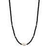 14k Gemstones Gold Roundel and Freshwater Pearl Center Necklace