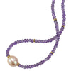 14k Gemstones Gold Roundel and Freshwater Pearl Center Necklace