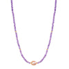 14k Gemstones Gold Roundel and Freshwater Pearl Center Necklace