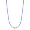 14k Gemstones Gold Roundel and Freshwater Pearl Center Necklace