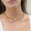 14k Gemstones Gold Roundel and Freshwater Pearl Center Necklace