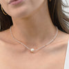 14k Gemstones Gold Roundel and Freshwater Pearl Center Necklace
