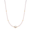 14k Gemstones Gold Roundel and Freshwater Pearl Center Necklace