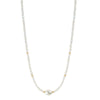 14k Gemstones Gold Roundel and Freshwater Pearl Center Necklace