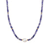 14k Gemstones Gold Roundel and Freshwater Pearl Center Necklace