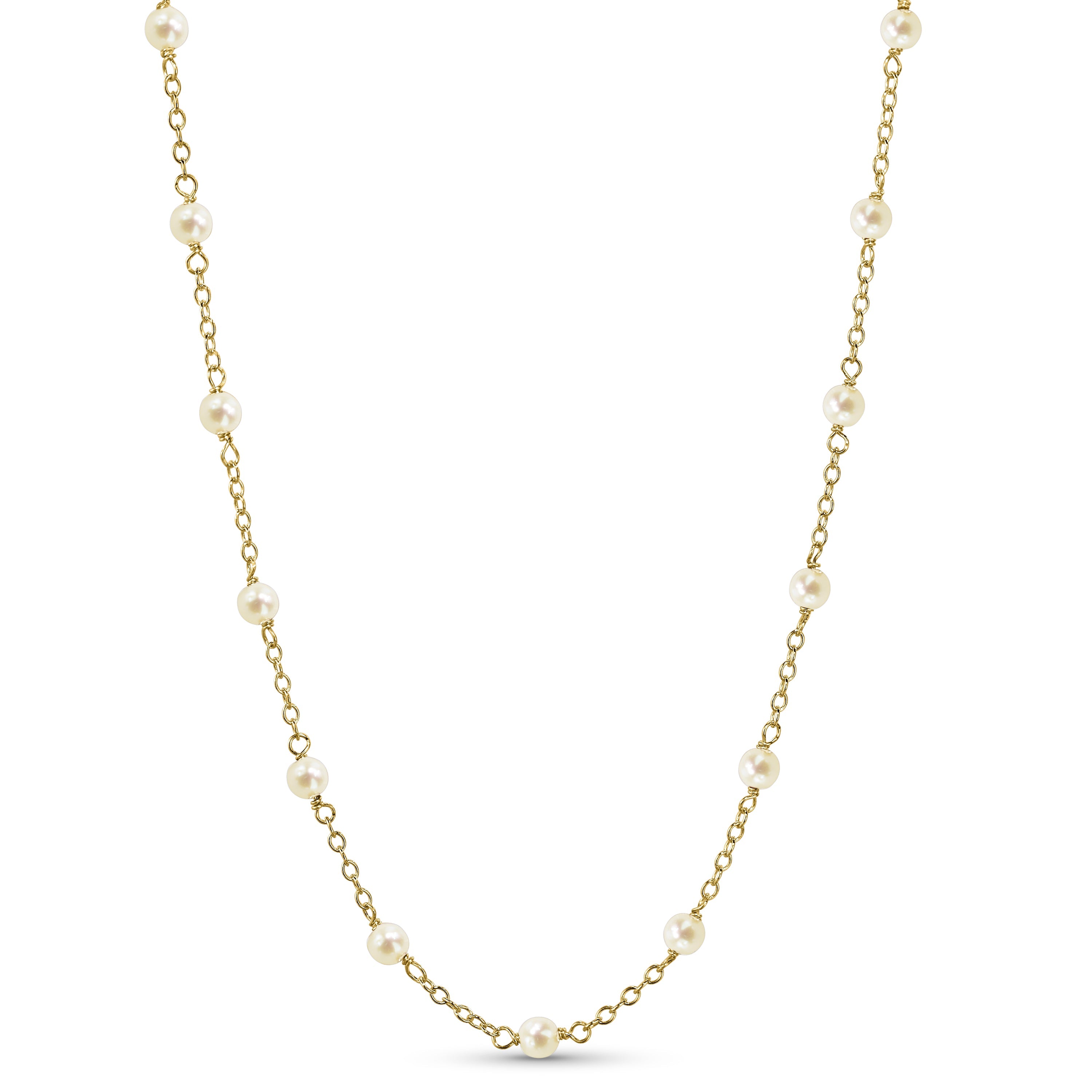 14k Yellow Gold Station Necklace