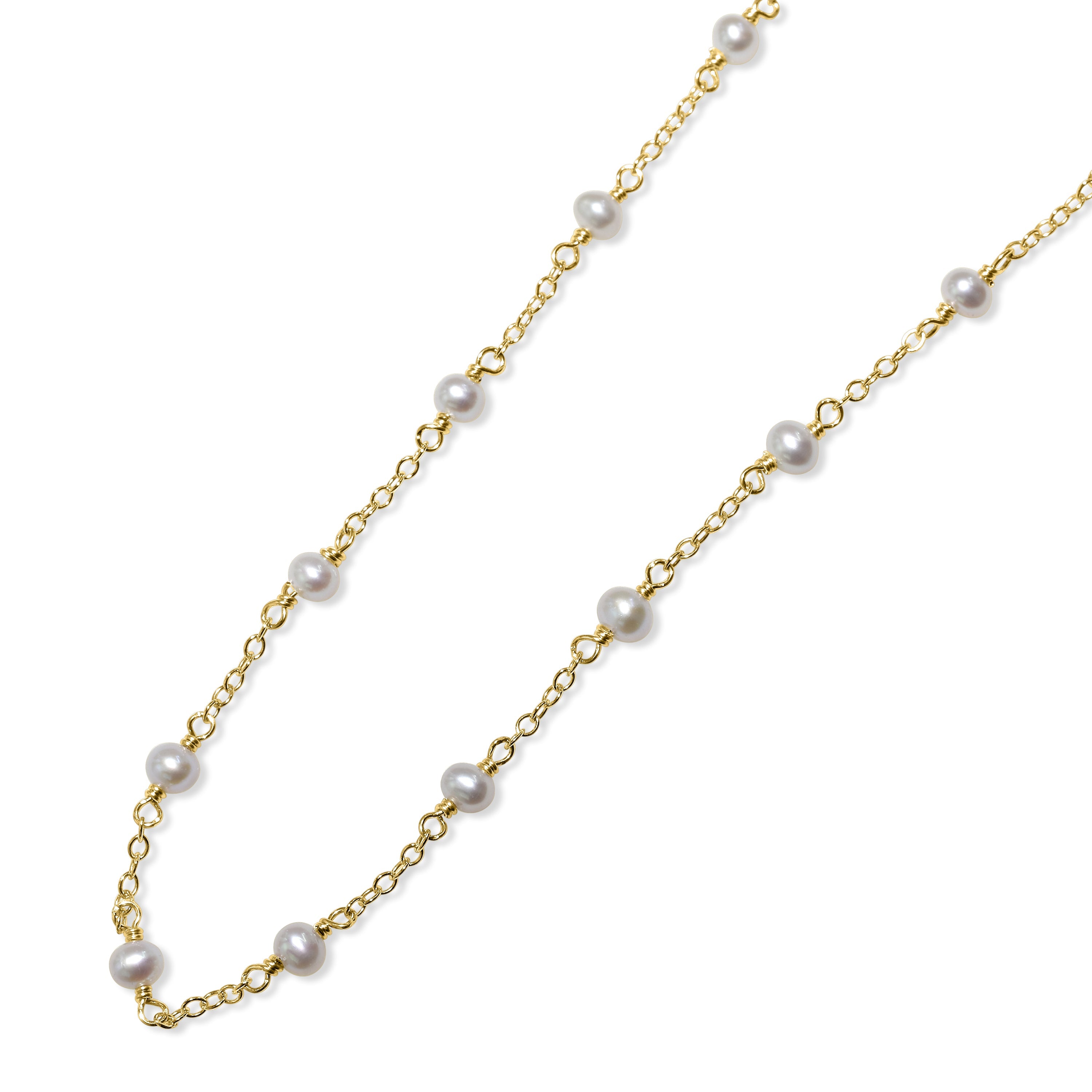 14k Yellow Gold Station Necklace