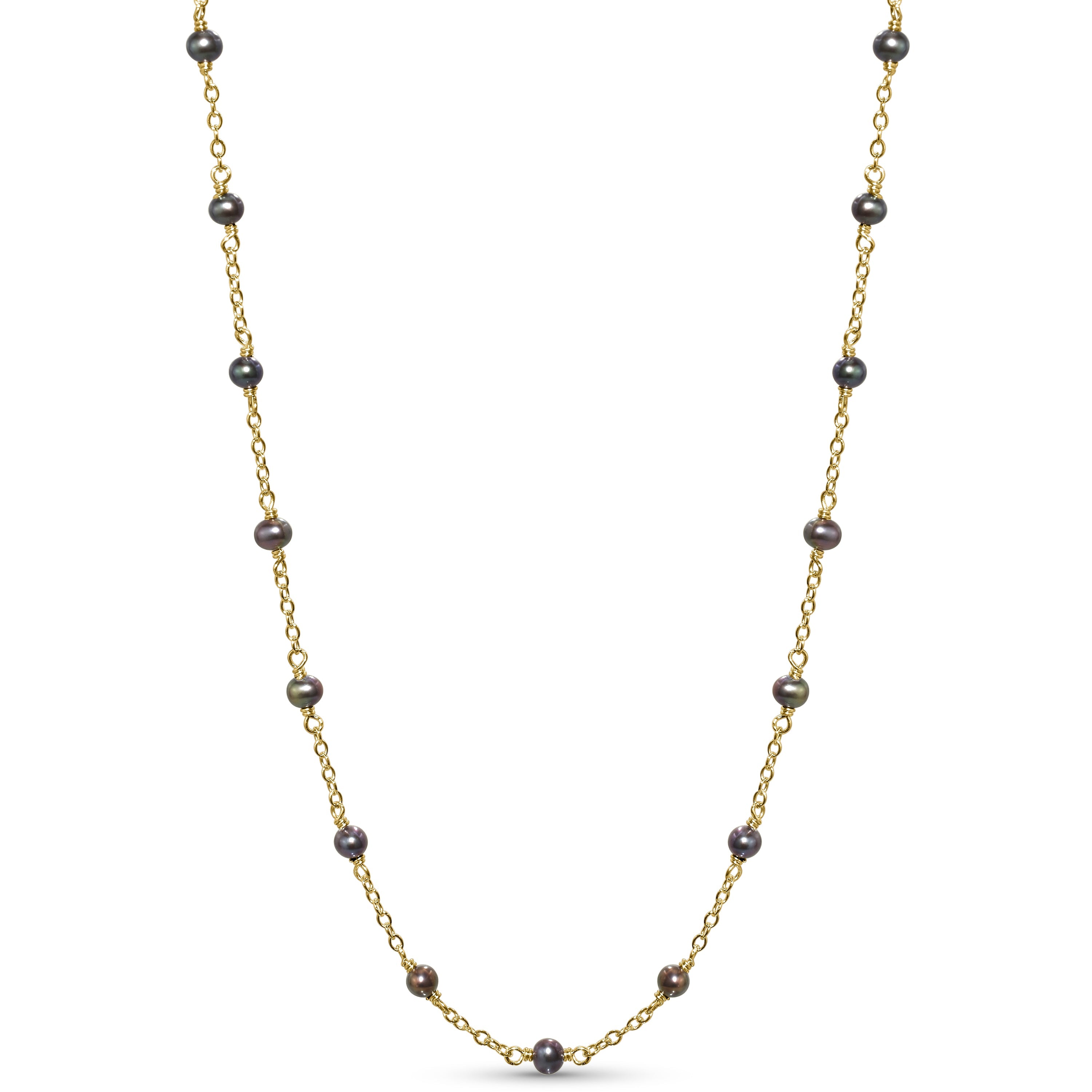 14k Yellow Gold Station Necklace