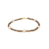 14k Gemstones with White Pearl Bracelet