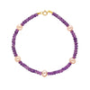 14k Gemstones with White Pearl Bracelet