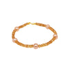 14k Gemstones with White Pearl Bracelet