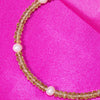 14k Gemstones with White Pearl Bracelet