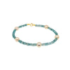 14k Gemstones with White Pearl Bracelet
