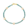 14k Gemstones with White Pearl Bracelet
