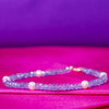 14k Gemstones with White Pearl Bracelet