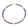 14k Gemstones with White Pearl Bracelet