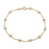 14k Gemstones and Pearl Bracelet