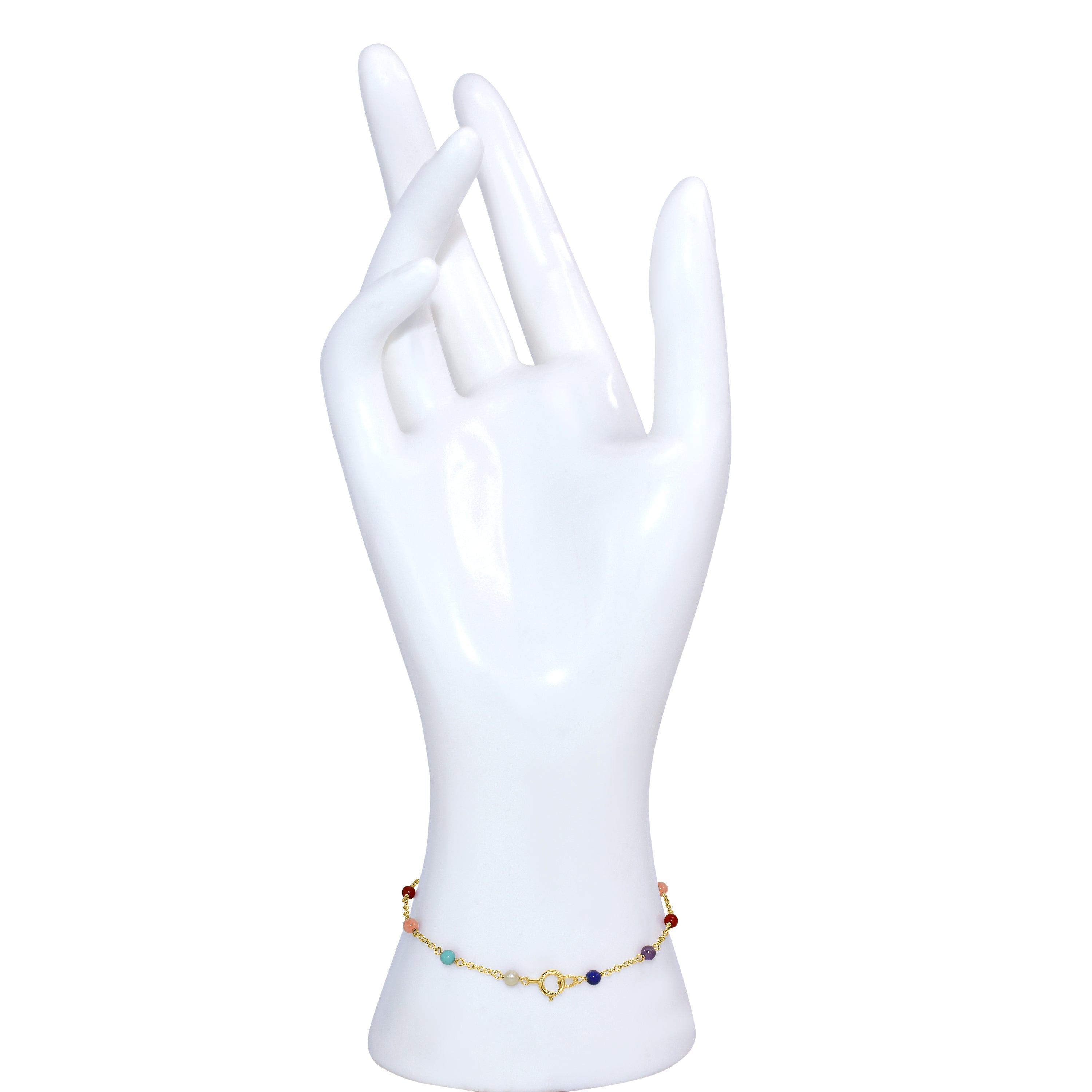 14k Gemstones and Pearl Bracelet